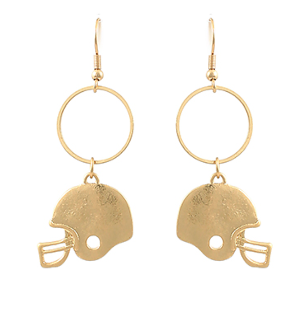 Football Helmet & Circle Earrings