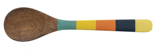 Striped Enamel Mango Wood Spoons