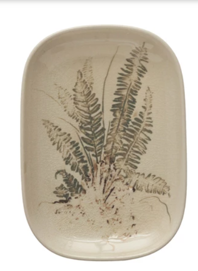 Botanical Debossed Stoneware Dish