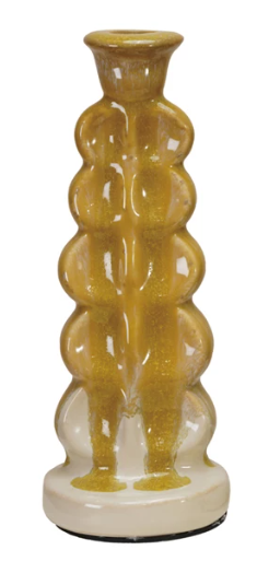 Reactive Glaze Terra-Cotta Formed Taper Holders