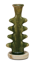 Reactive Glaze Terra-Cotta Formed Taper Holders