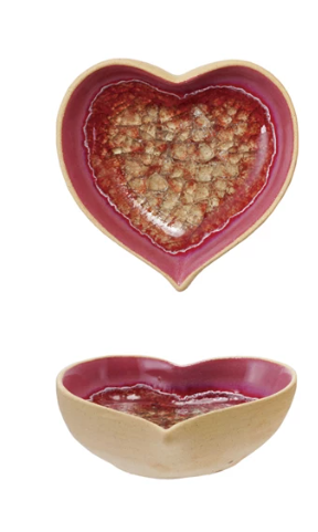 Stoneware Heart Shaped Dish