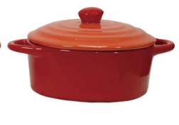 Stoneware Two-Tone Baker with Lid