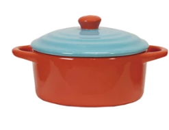 Stoneware Two-Tone Baker with Lid