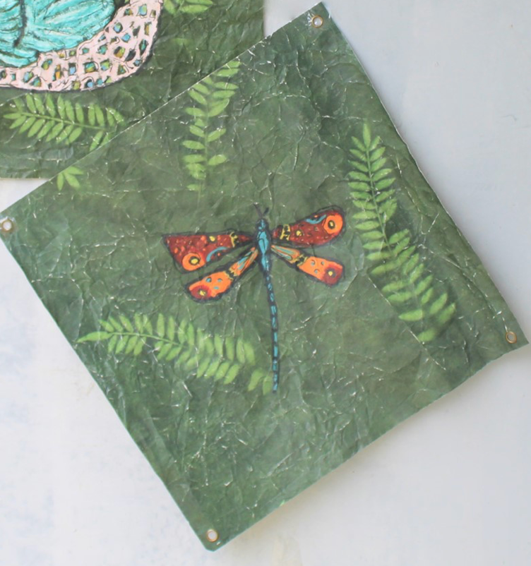 Dragonfly in Fern Art Paper