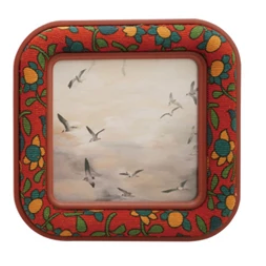 Embroidered Photo Frame with Floral Pattern