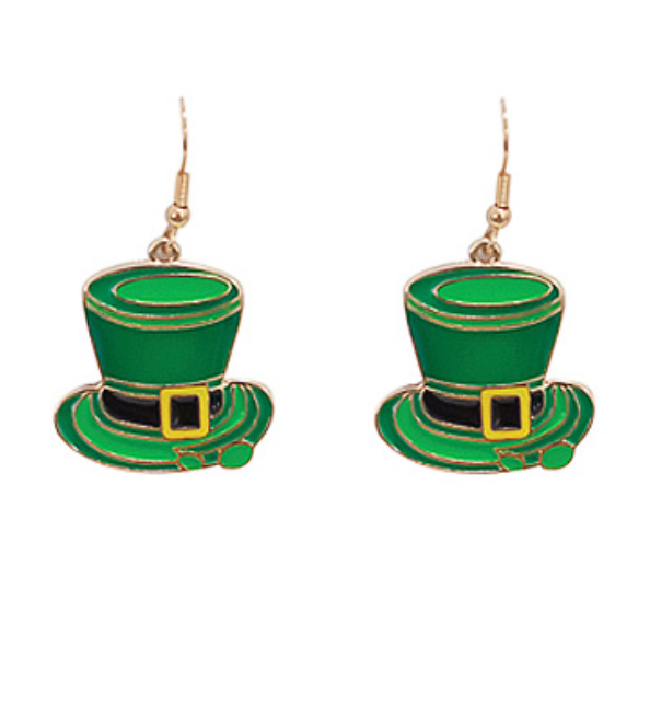 St. Patrick's Day Hat Earrings