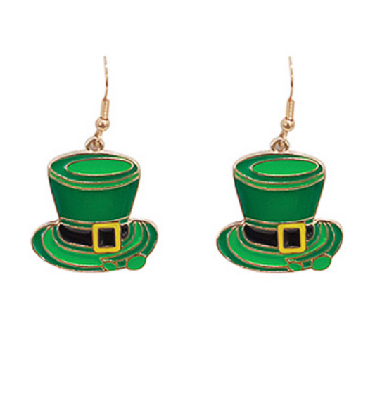 St. Patrick's Day Hat Earrings