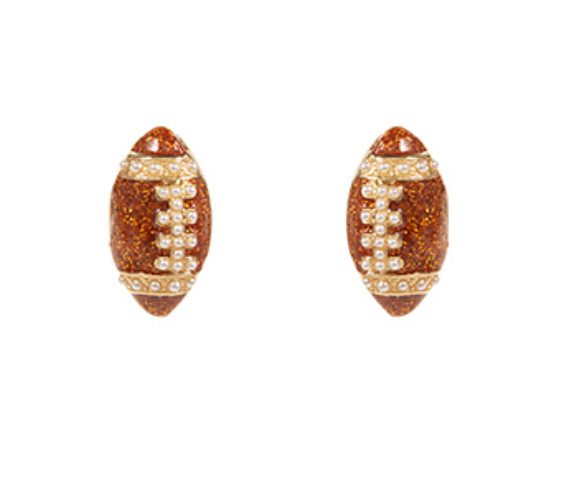 Glitter Football & Beads Pearl Earrings