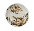 Stoneware Plate Shaped Magnet with Floral Image