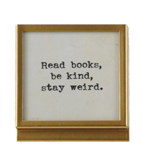 Gold Metal & Glass Frame with Easel & Sayings