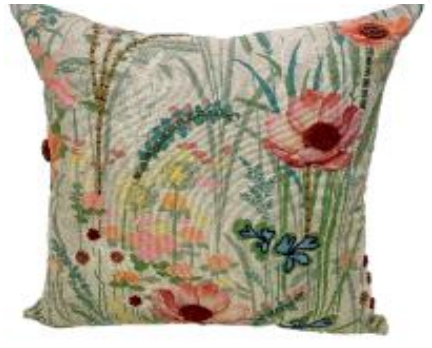 Wildflower Embroidered Pillow