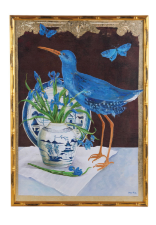 Bird & Urn Wood Framed Wall Decor