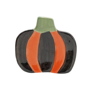 Hand-Painted Stoneware Halloween Icon Shaped Dish