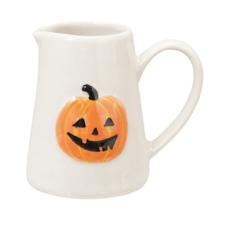 Embossed Stoneware Creamer with Halloween Icon