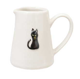 Embossed Stoneware Creamer with Halloween Icon