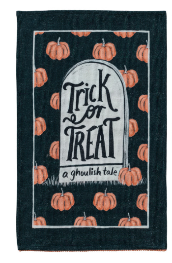 Cotton Waffle Tea Towel with Halloween Sayings