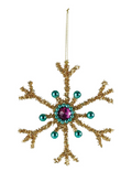 Metal Snowflake Ornament with Beads & Jewels
