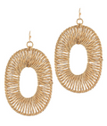 Wrapped Thread Open Oval Earrings