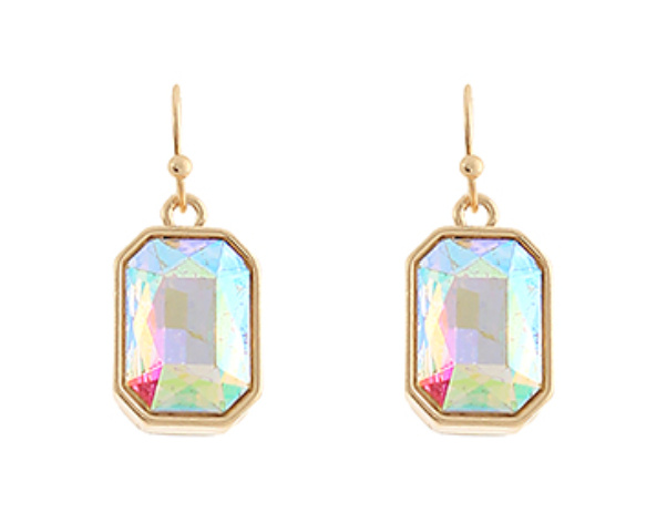 Octagon Stone Dangle Earrings