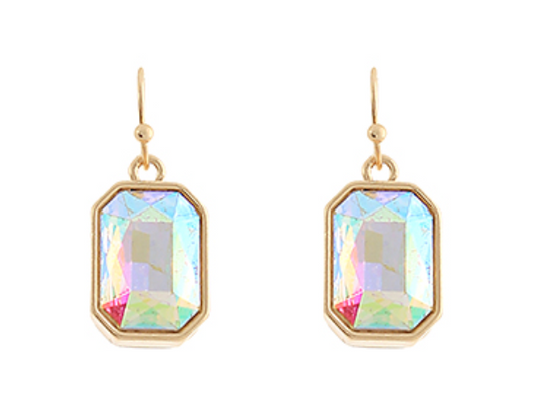 Octagon Stone Dangle Earrings