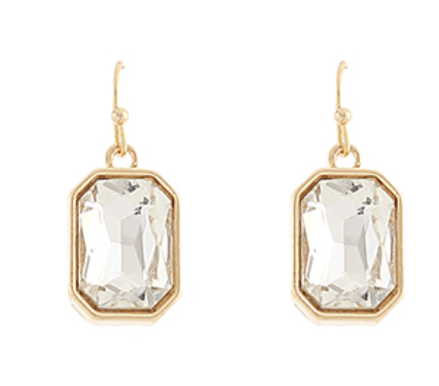 Octagon Stone Dangle Earrings