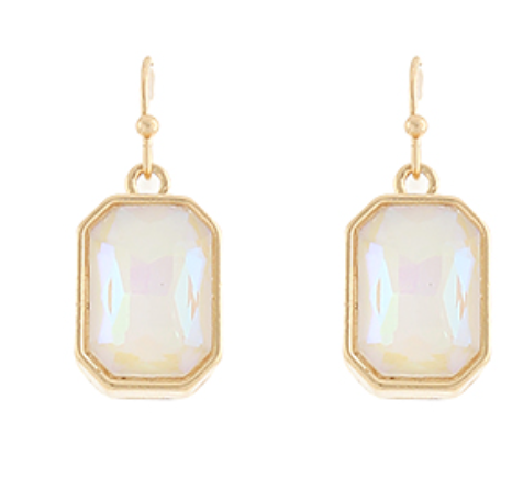 Octagon Stone Dangle Earrings
