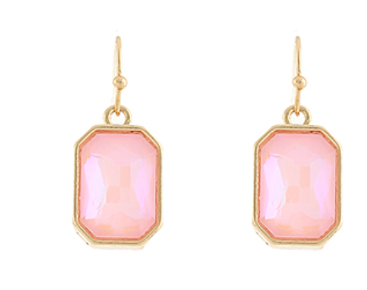 Octagon Stone Dangle Earrings