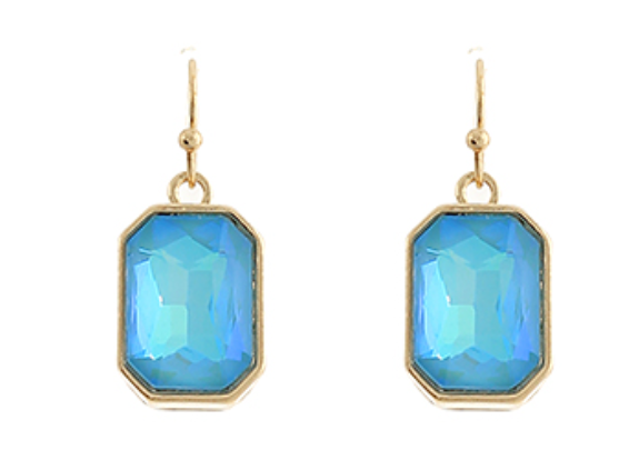 Octagon Stone Dangle Earrings