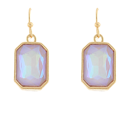 Octagon Stone Dangle Earrings