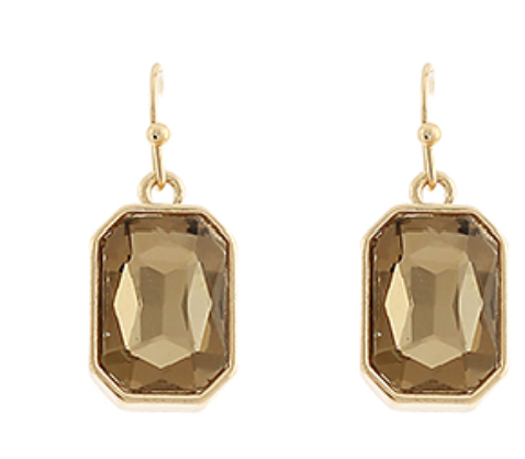 Octagon Stone Dangle Earrings