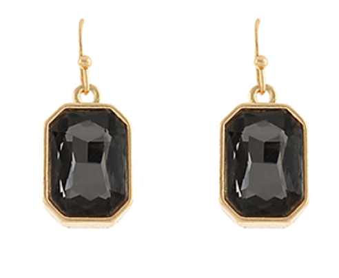 Octagon Stone Dangle Earrings