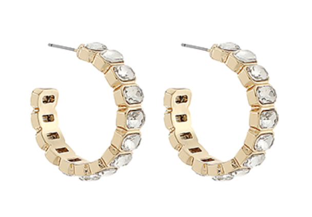 Pave Stone Hoops