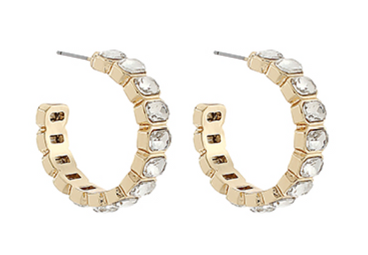 Pave Stone Hoops