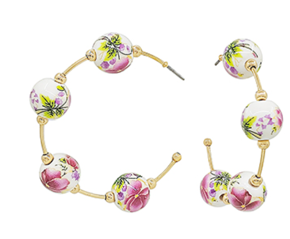 Ceramic Ball Wire Hoops