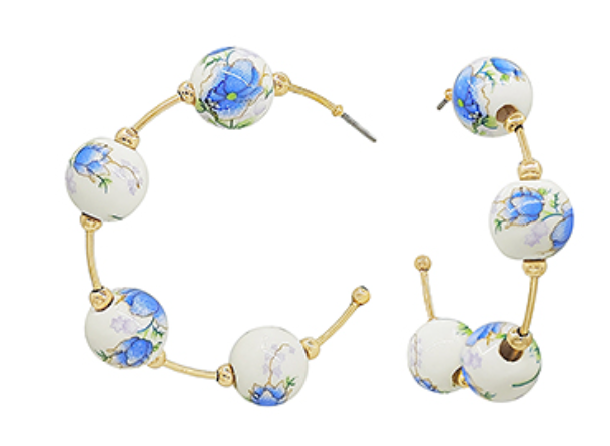 Ceramic Ball Wire Hoops