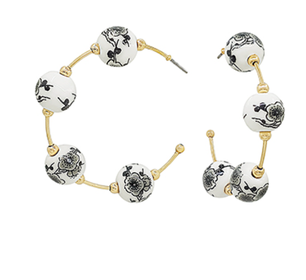 Ceramic Ball Wire Hoops