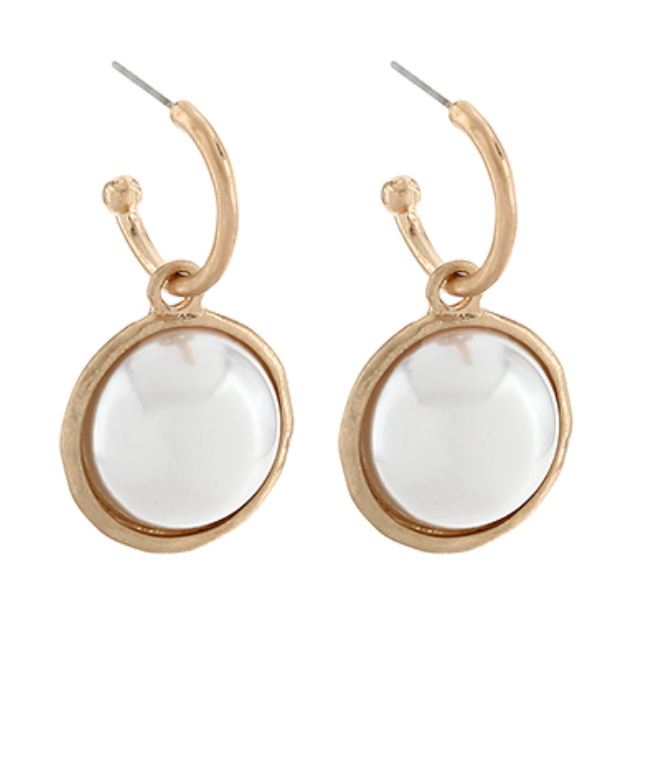 Round Dome Dangle Hoops