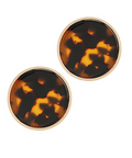 Round Acrylic Tortoise Earrings