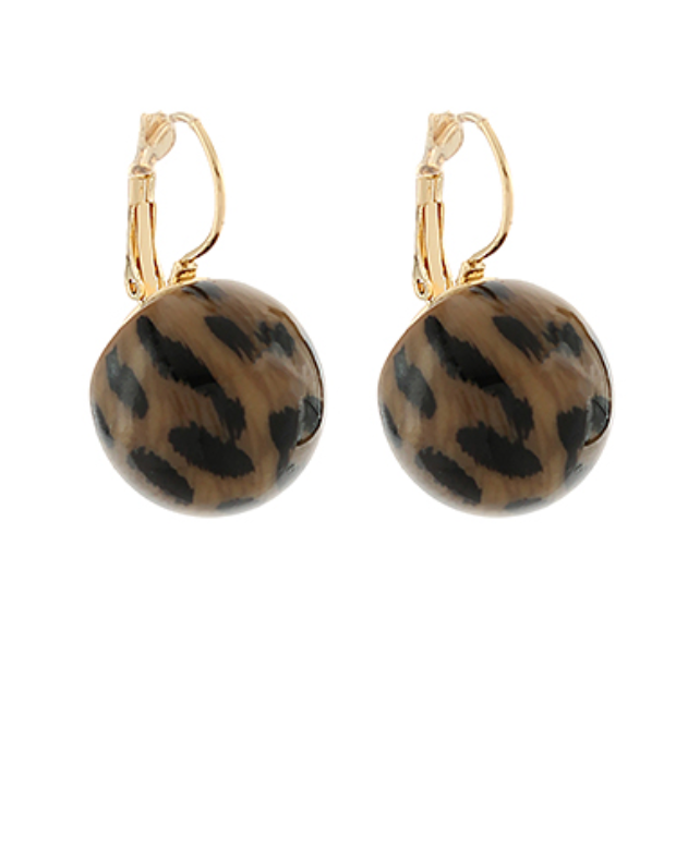 Leopard Ball Earrings