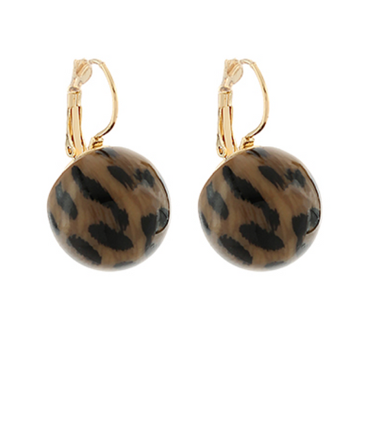 Leopard Ball Earrings