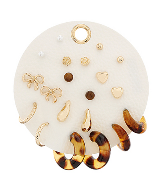Heart & Multi Earring Set