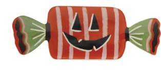 Stoneware Candy Shaped Platter with Halloween Saying