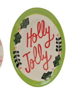 Festive Stoneware Holiday Saying Dish