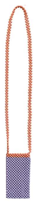 Handmade Acrylic Beaded Two-Tone Crossbody Phone Case