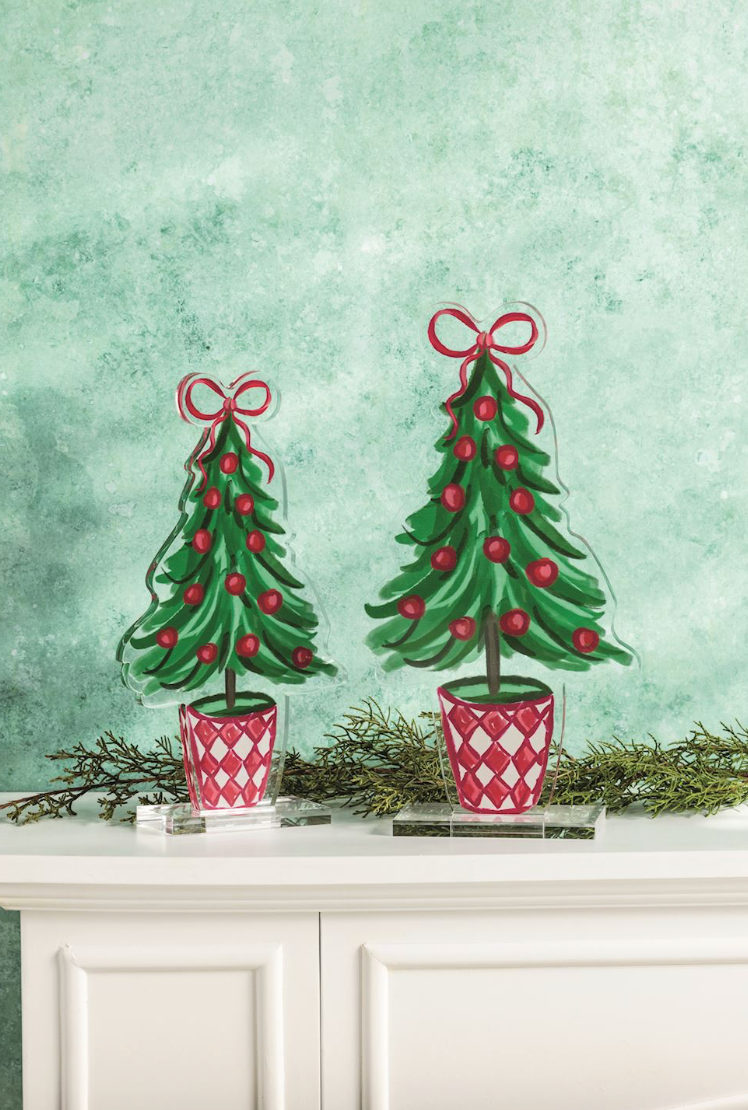Christmas Acrylic Topiary Sitters