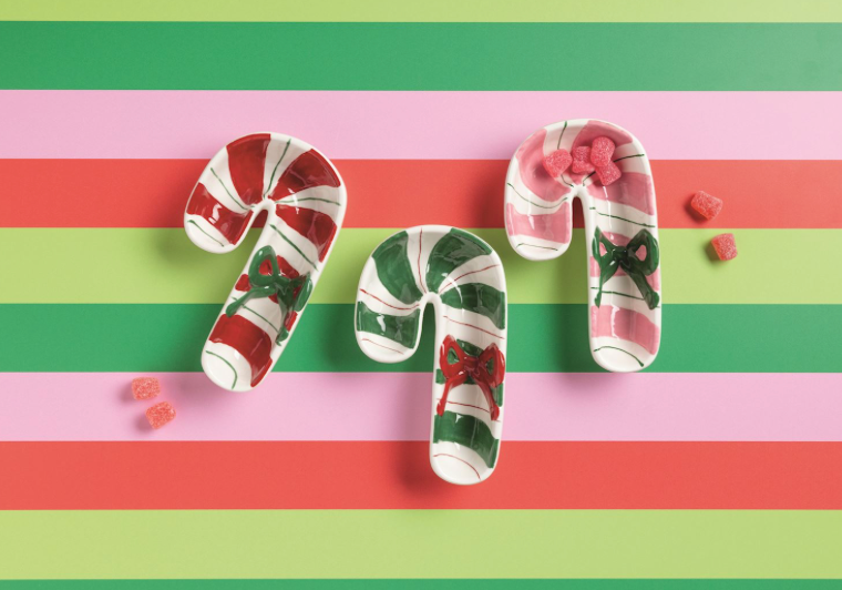 Candy Cane Tidbit Dishes