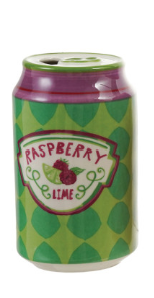 Hand-Painted Stoneware Soda Can Shaped Vase