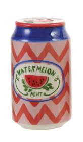Hand-Painted Stoneware Soda Can Shaped Vase