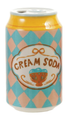Hand-Painted Stoneware Soda Can Shaped Vase